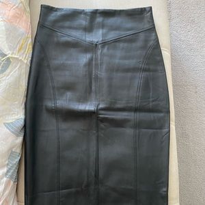 Leather pencil skirt